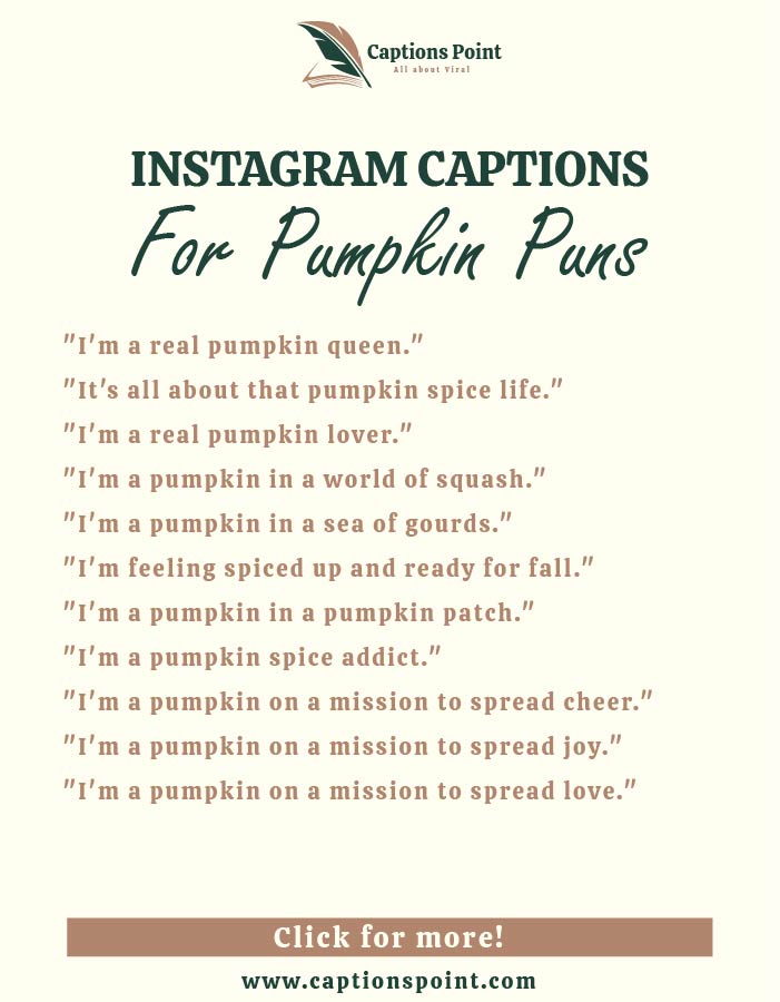 Short Pumpkin Puns Caption For Instagram