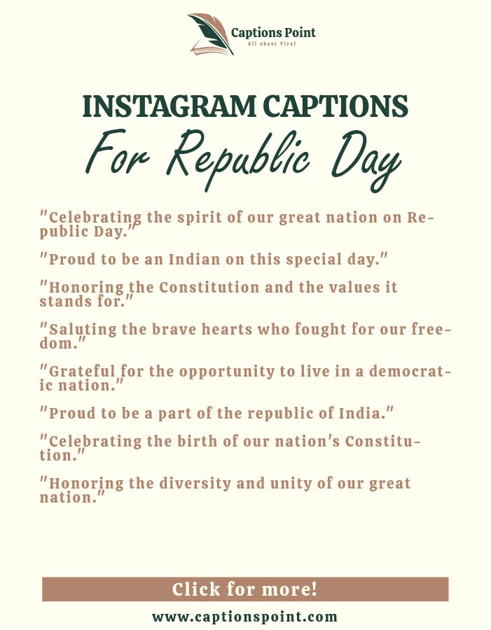 Short Republic Day Caption For Instagram