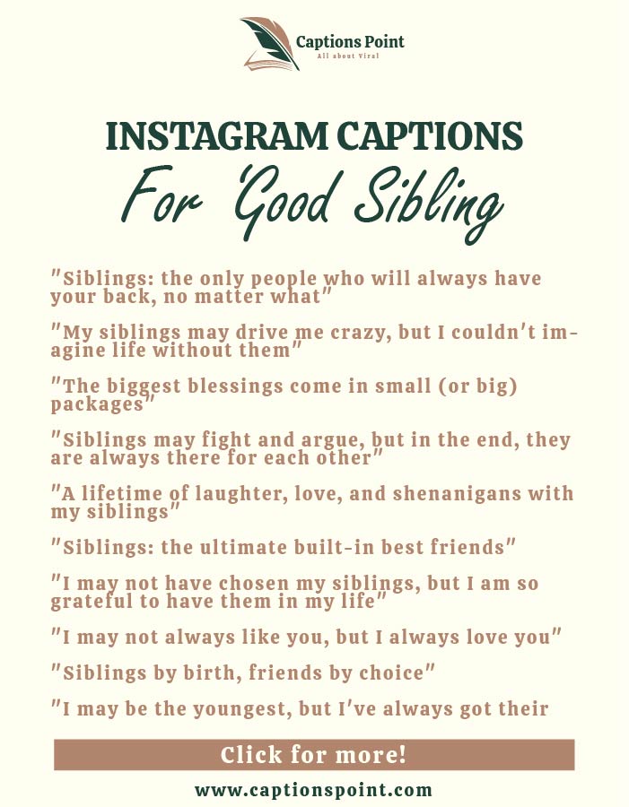 Short Sibling Captions For Instagram