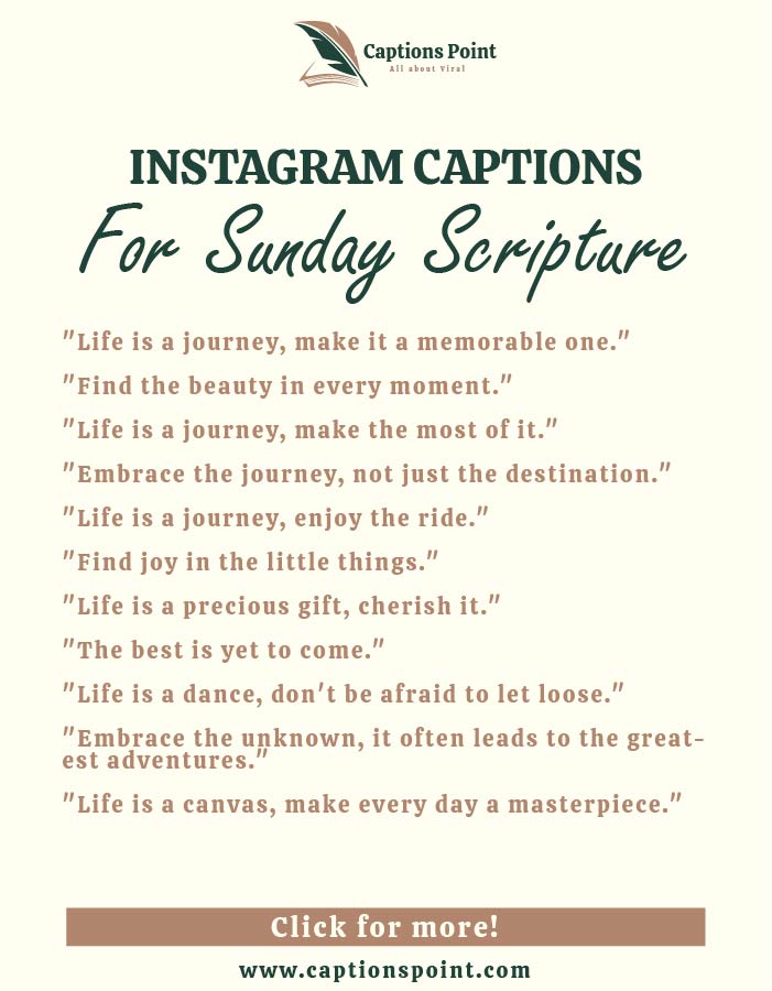 Short Sunday Scripture caption for Instagram