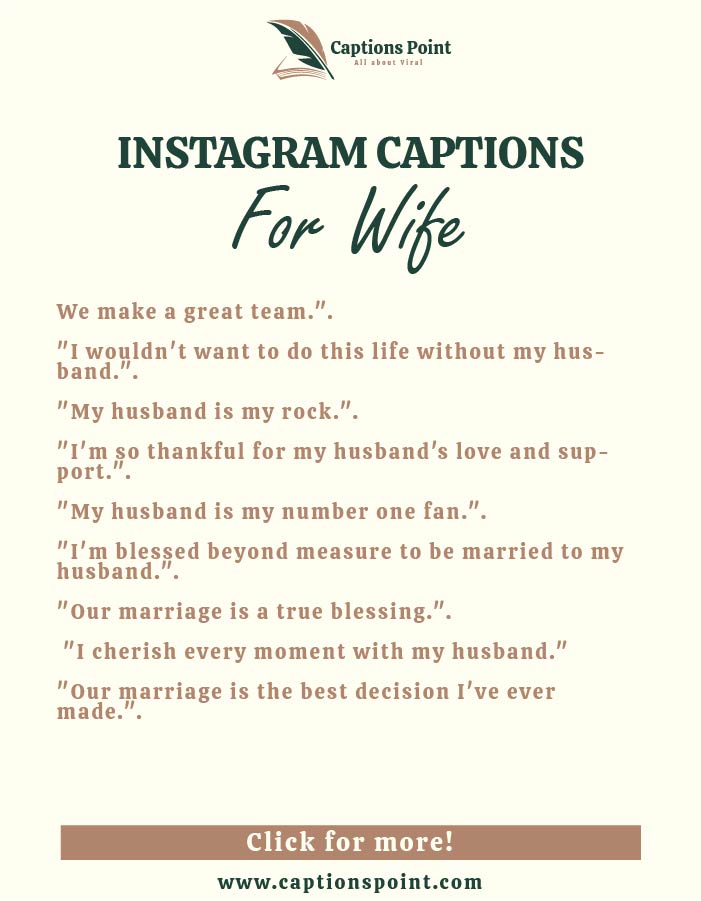 Short Wife Captions for Instagram