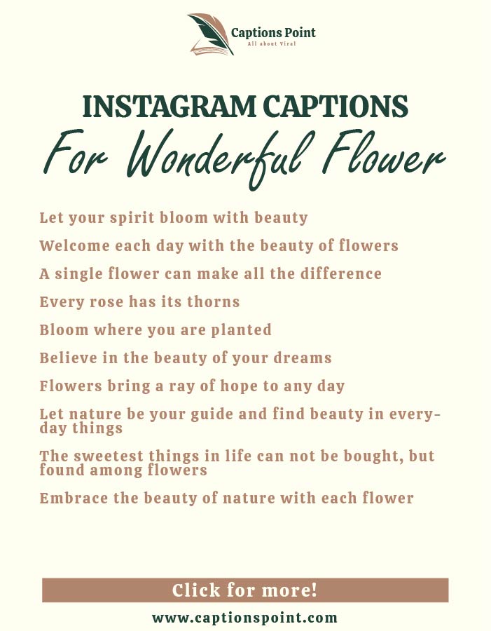 Short flower captions for Instagram