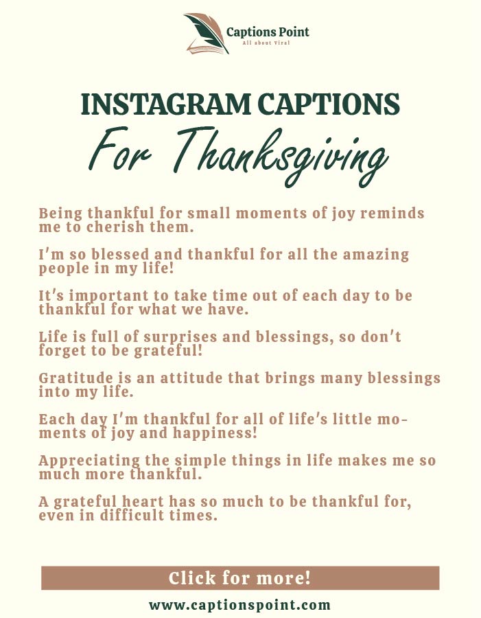 Thanksgiving caption instagram