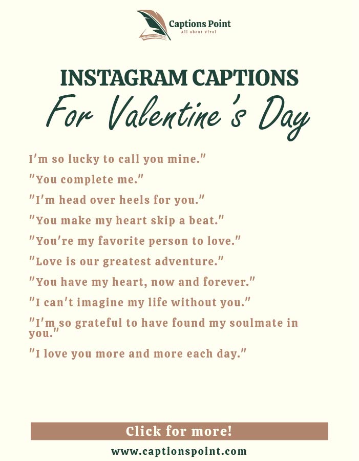 Valentines Instagram captions