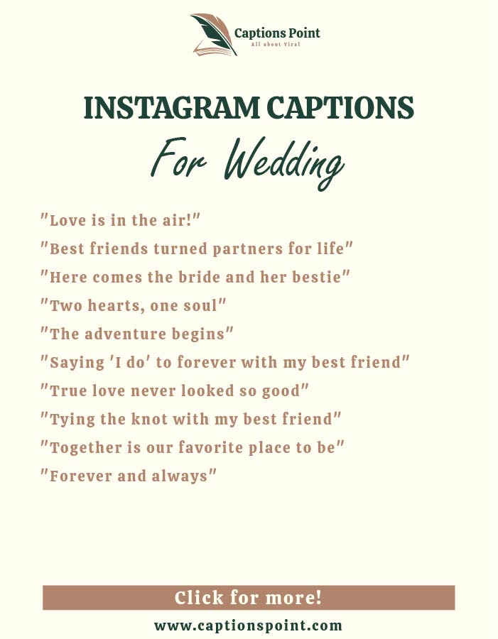 Wedding captions for instagram for friends