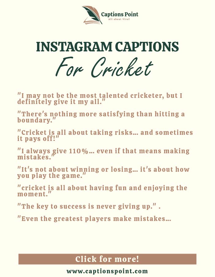 best Cricket captions For Instagram