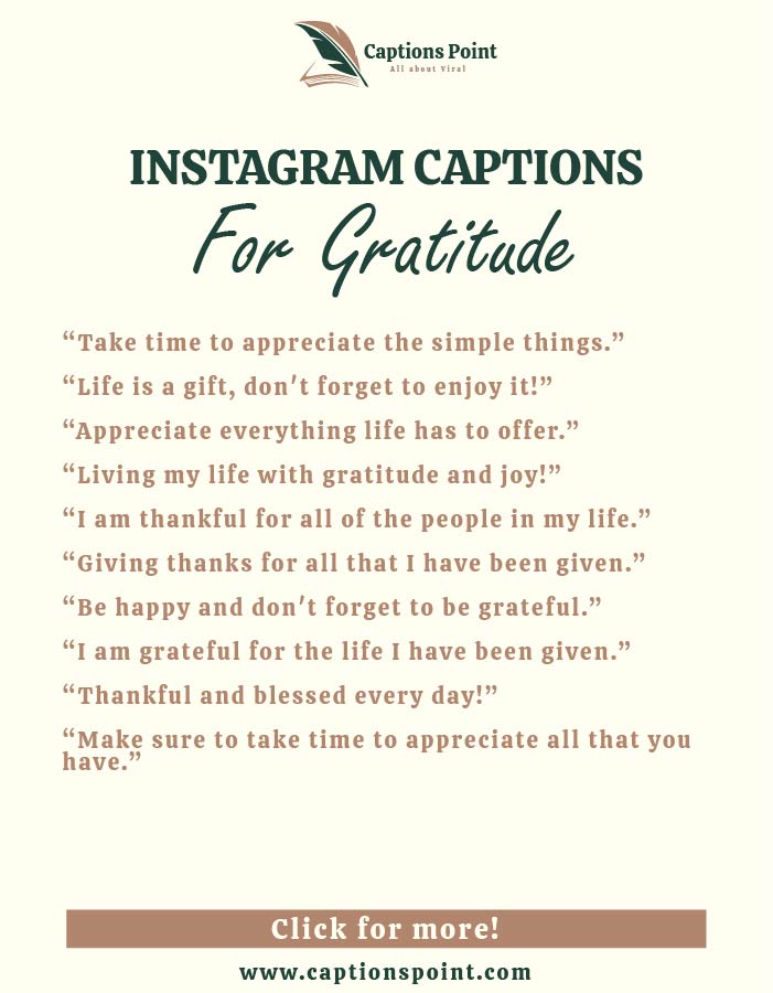 best Gratitude Caption For Instagram