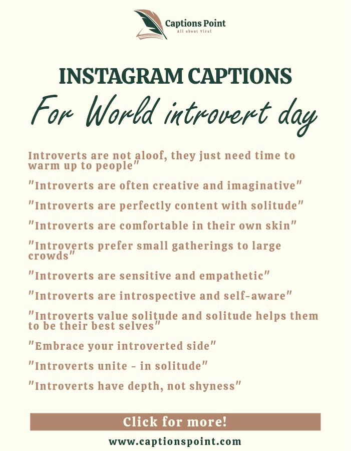 best World introvert day Captions