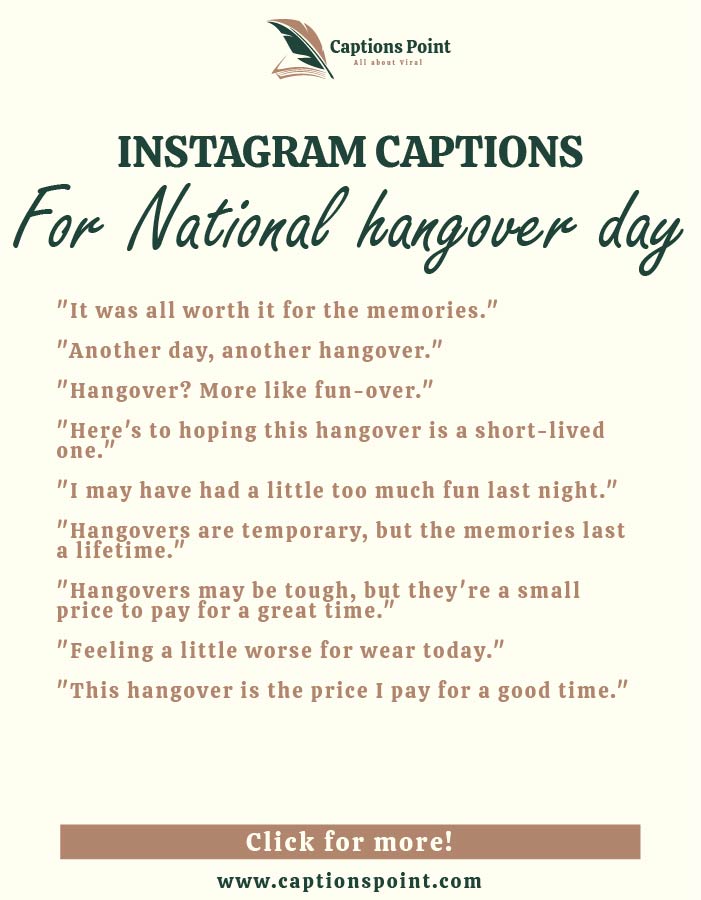 best national hangover day captions