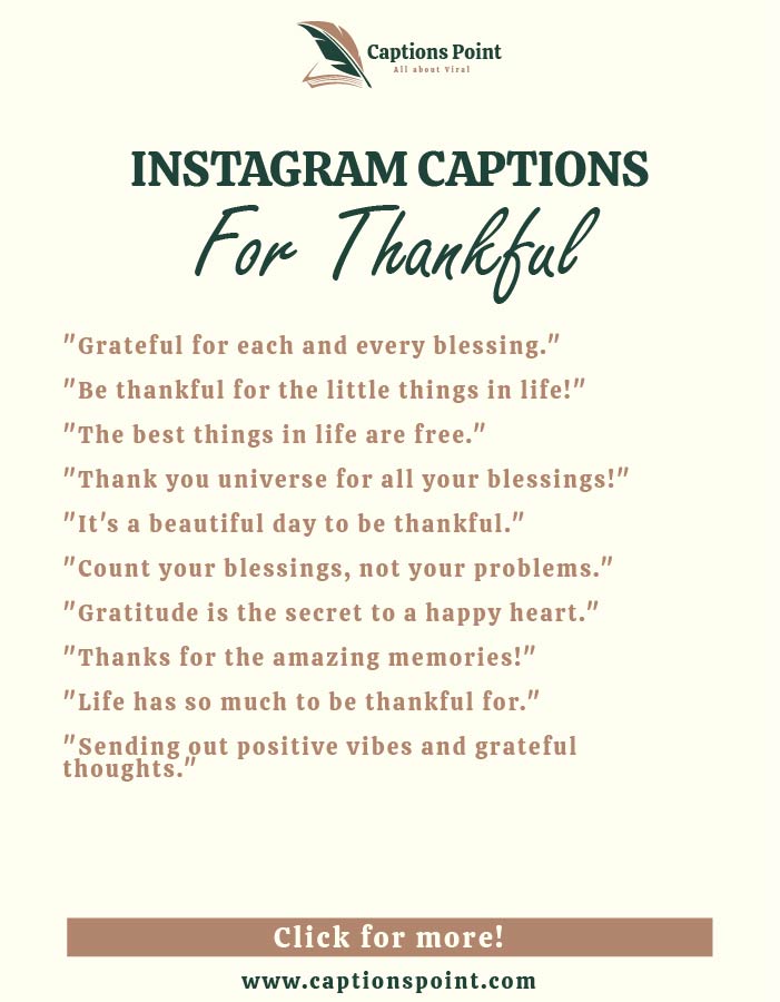 good Thankful Captions For Instagram