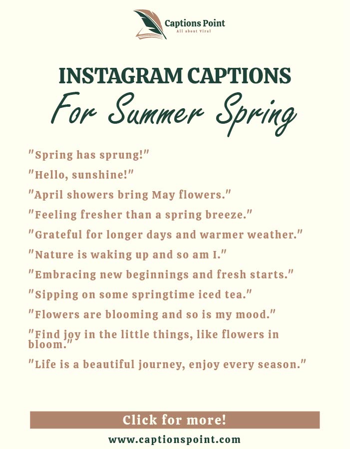 happy Spring Captions For Instagram