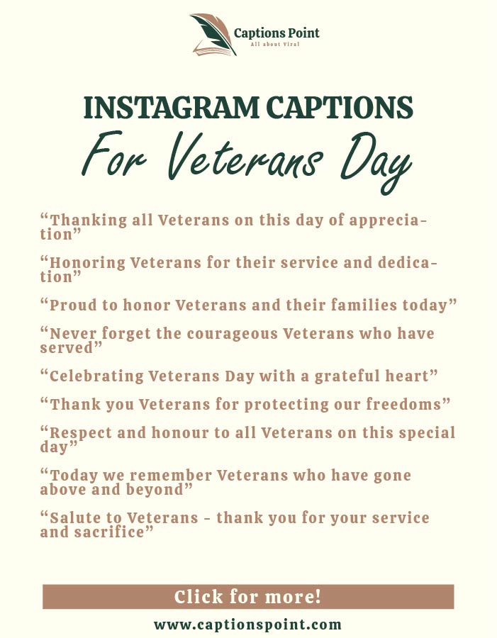 instagram captons for veterans day