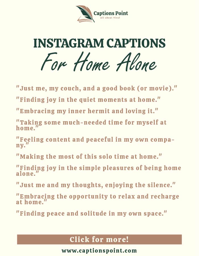 short Home Alone Captions For Instagram