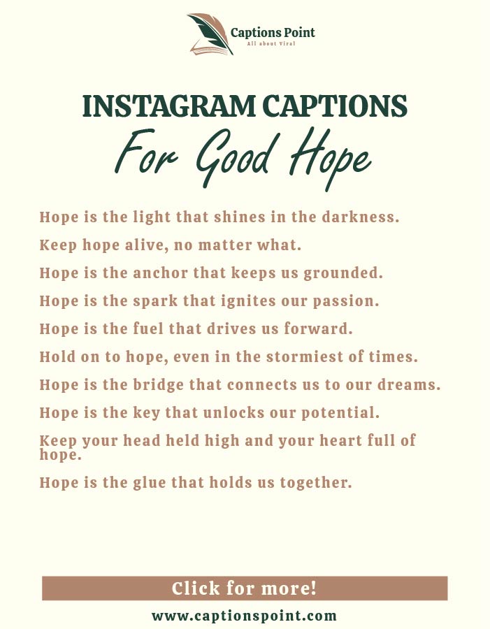 short Hope Caption For Instagram