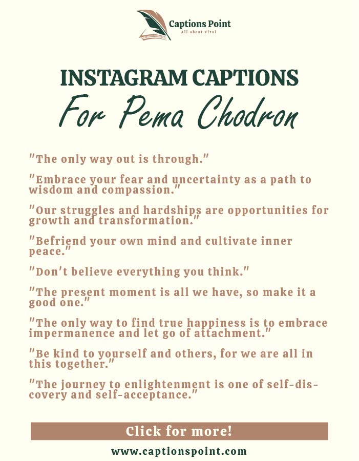 short Instagram caption for pema Chodron