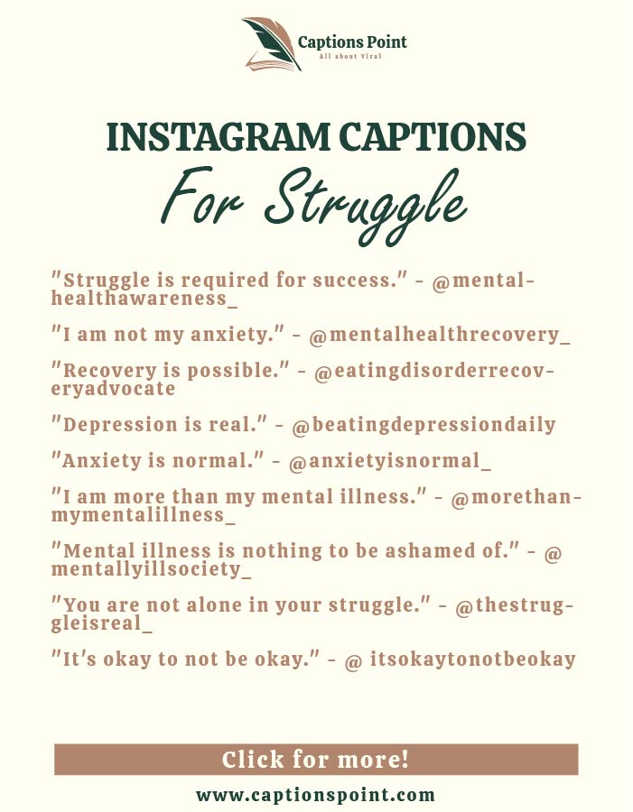 short Struggle Captions For Instagram