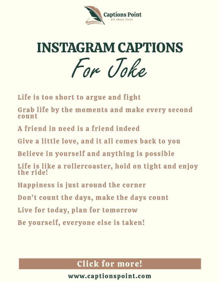 short instagram captions for joke